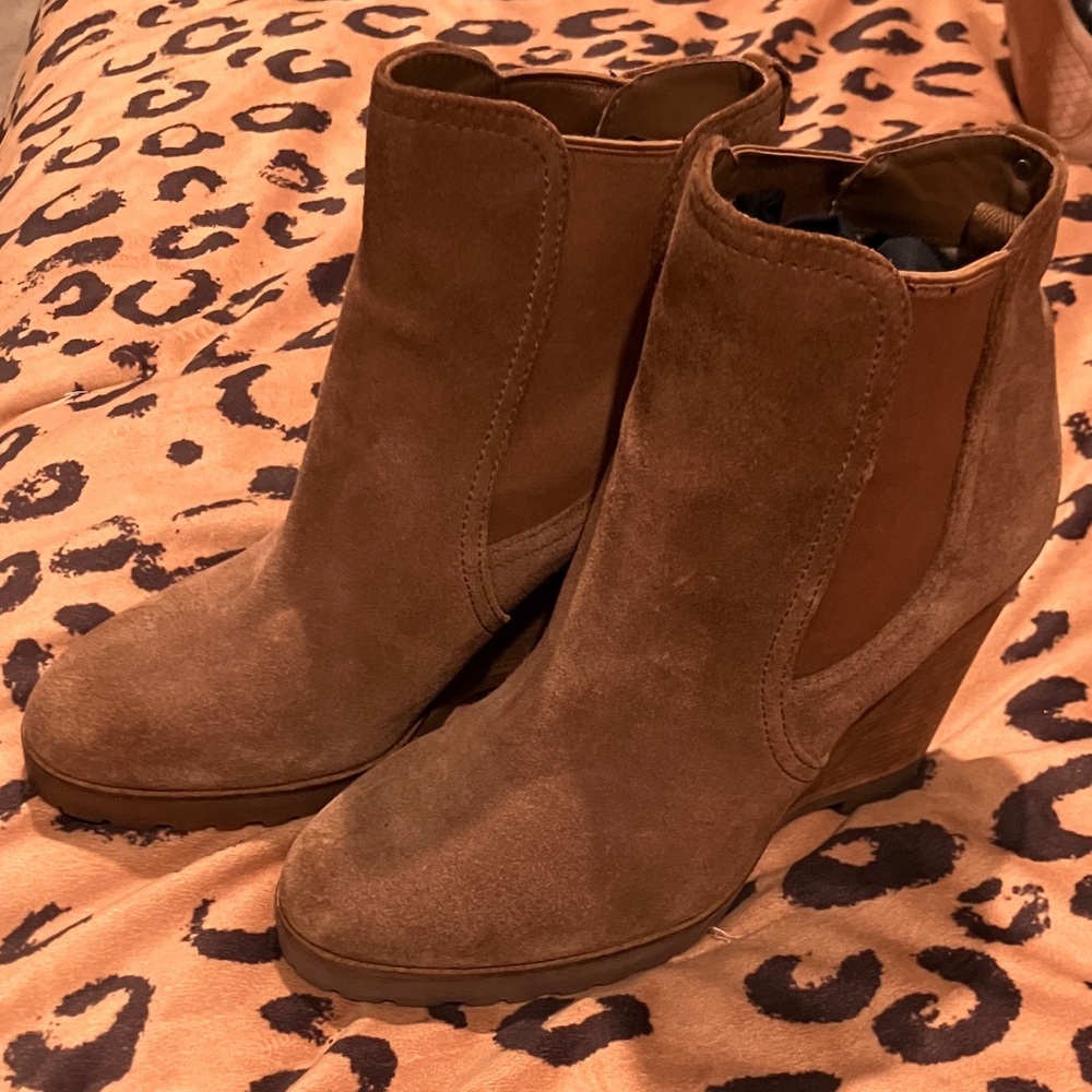 MICHAEL Michael Kors Brown Suede Wedge Boots